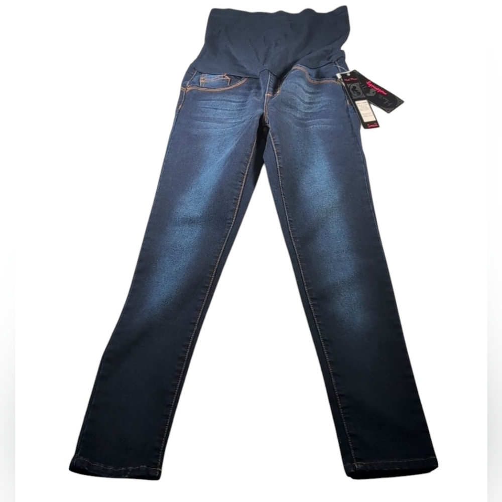 Haute Mama Dark Wash Skinny Maternity Jeans NWT Size Small